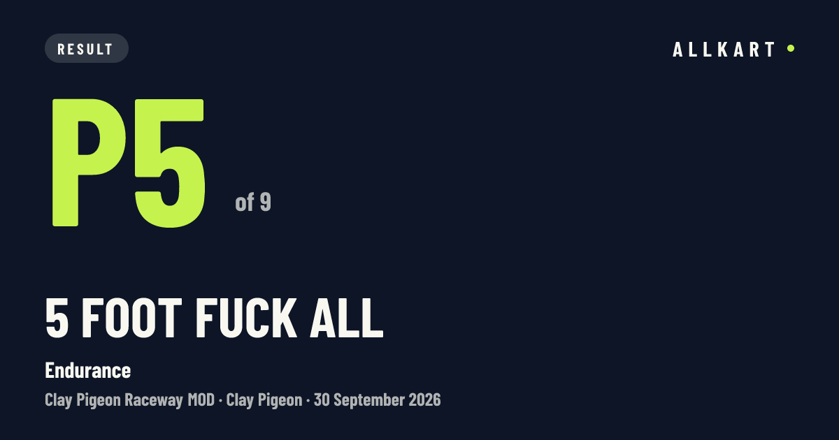 5 Foot Fuck All: P5 of 9 in Endurance at Clay Pigeon