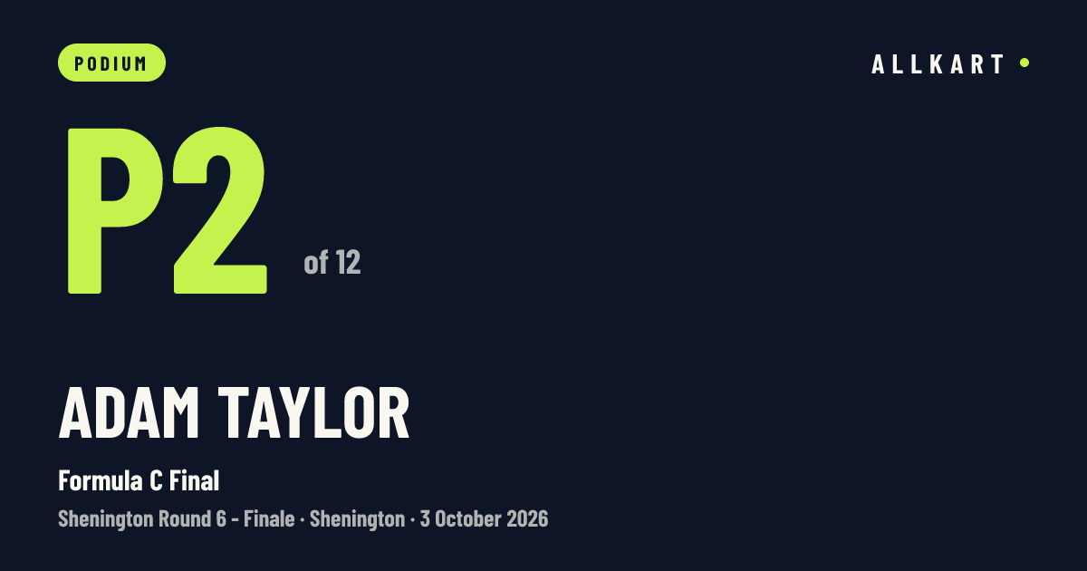 Adam Taylor: P2 of 12 in Formula C Final at Shenington