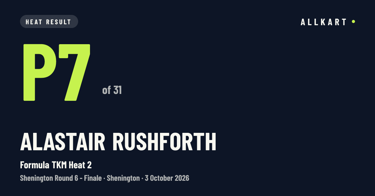 Alastair Rushforth: P7 of 31 in Formula TKM Heat 2 at Shenington