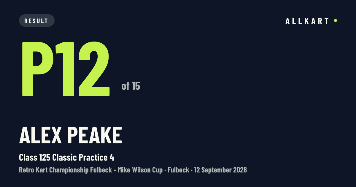 Alex Peake: P12 of 15 in Class 125 Classic Practice 4 at Fulbeck