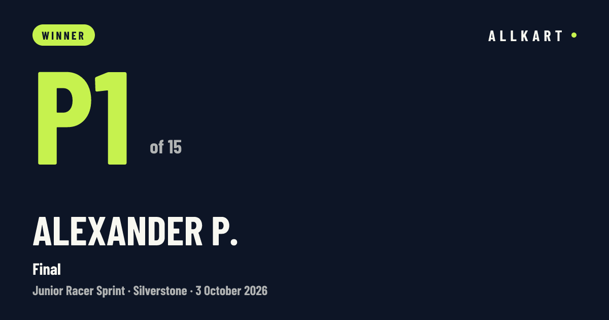 Alexander P.: P1 of 15 in Final at Silverstone