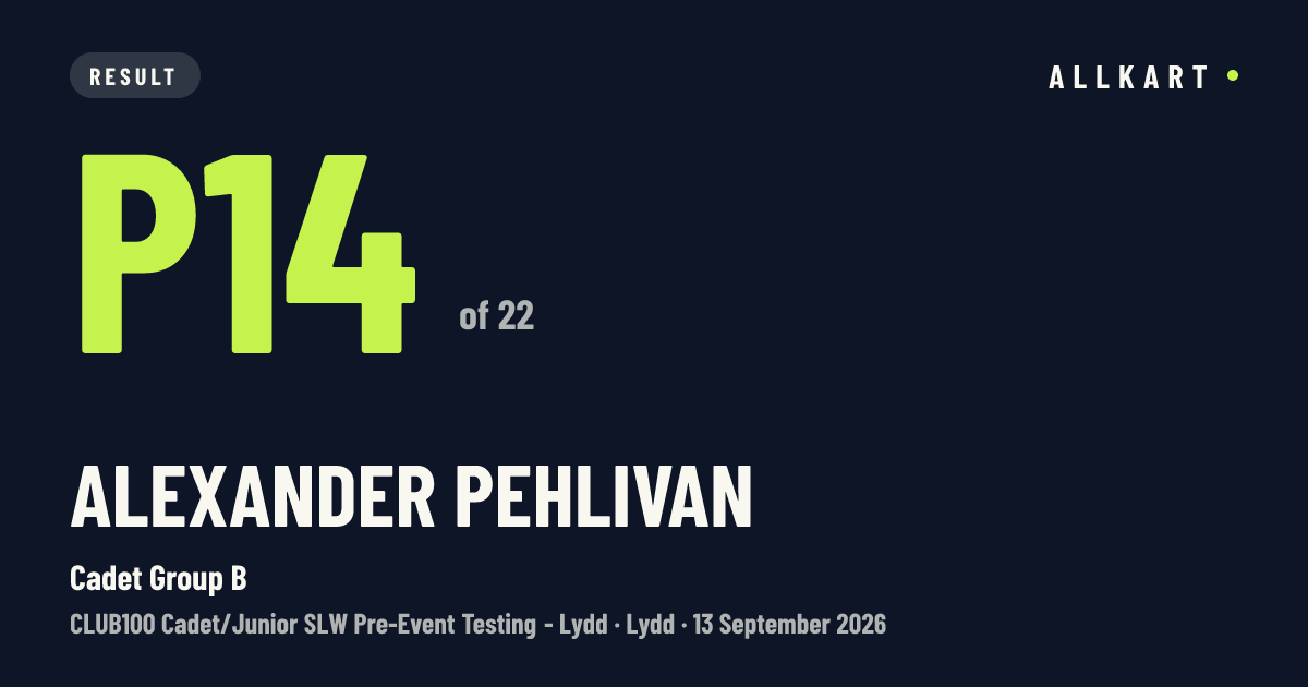 Alexander Pehlivan: P14 of 22 in Cadet Group B at Lydd