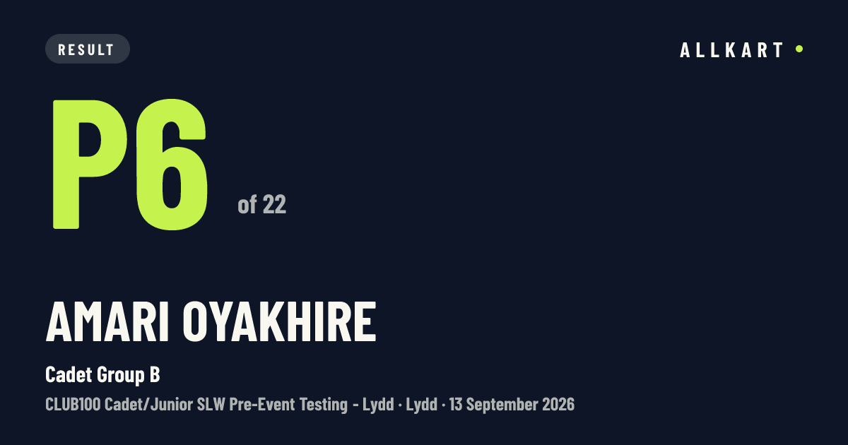 Amari Oyakhire: P6 of 22 in Cadet Group B at Lydd