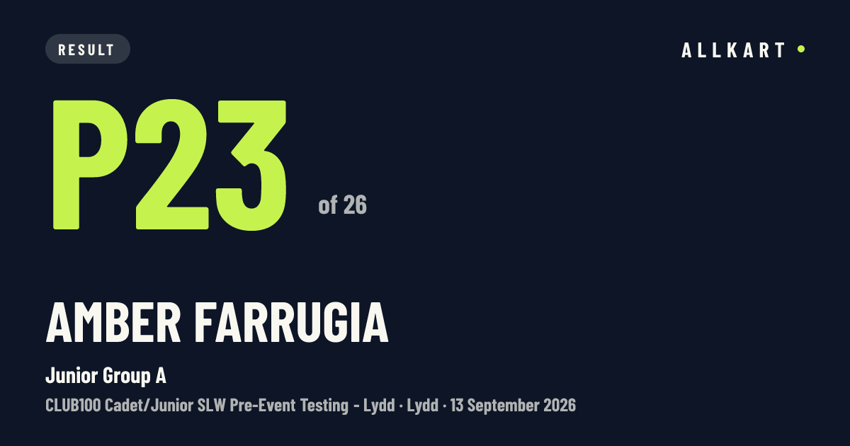 Amber Farrugia: P23 of 26 in Junior Group A at Lydd
