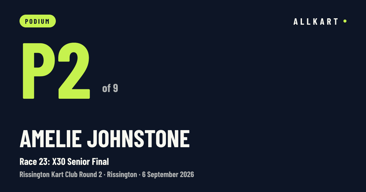 Amelie Johnstone: P2 of 9 in Race 23: X30 Senior Final at Rissington