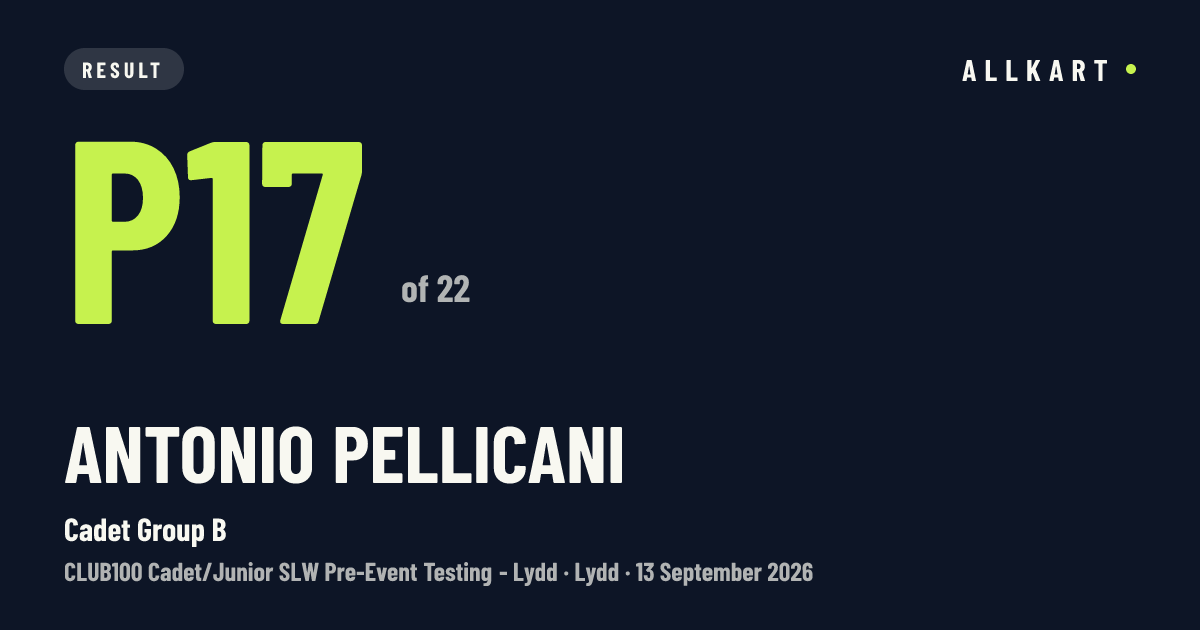Antonio Pellicani: P17 of 22 in Cadet Group B at Lydd