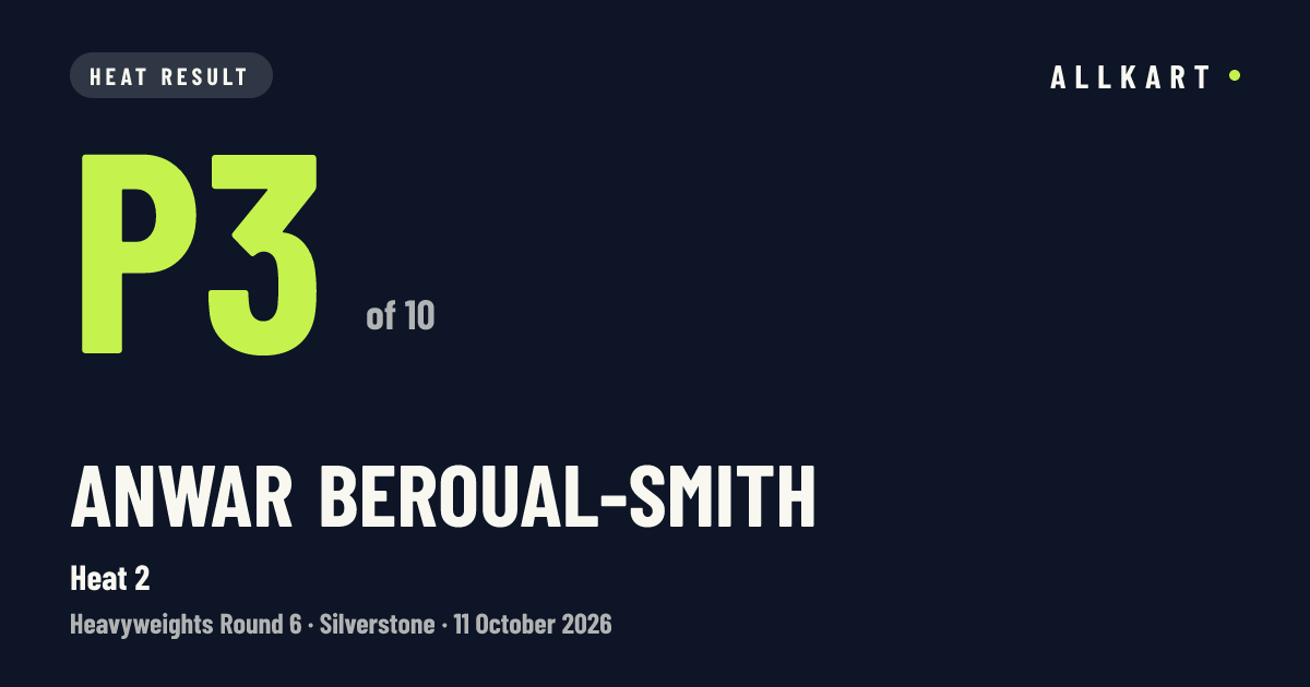 Anwar Beroual-Smith: P3 of 10 in Heat 2 at Silverstone