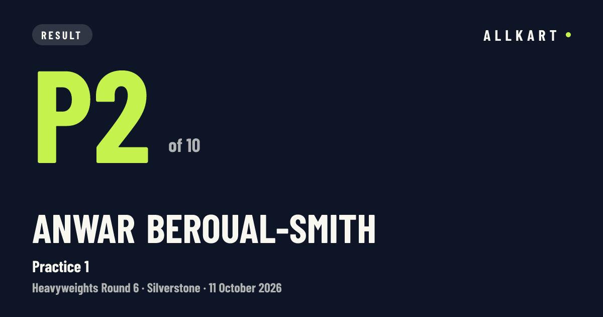 Anwar Beroual-Smith: P2 of 10 in Practice 1 at Silverstone
