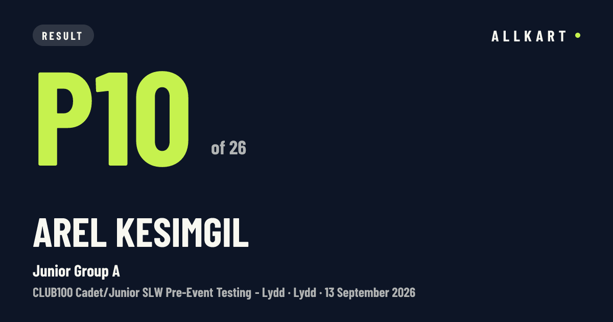 Arel Kesimgil: P10 of 26 in Junior Group A at Lydd