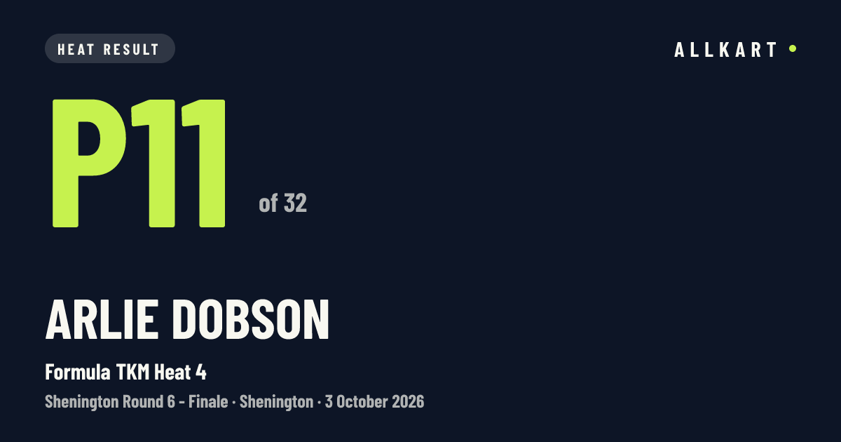 Arlie Dobson: P11 of 32 in Formula TKM Heat 4 at Shenington