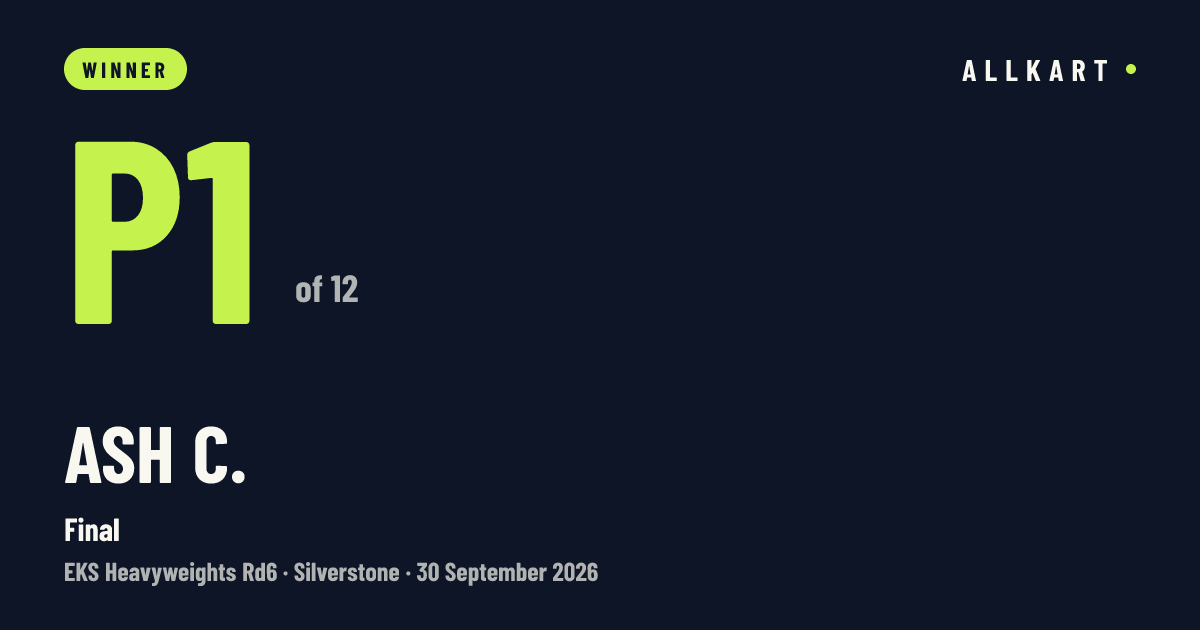Ash C.: P1 of 12 in Final at Silverstone