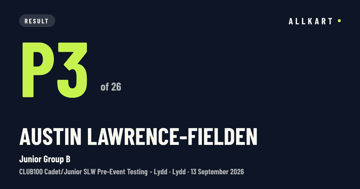 Austin Lawrence-Fielden: P3 of 26 in Junior Group B at Lydd