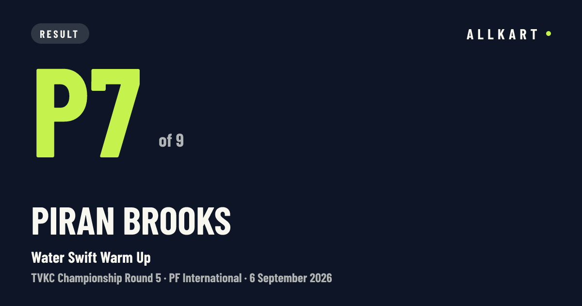 Piran Brooks: P7 of 9 in Water Swift Warm Up at PF International