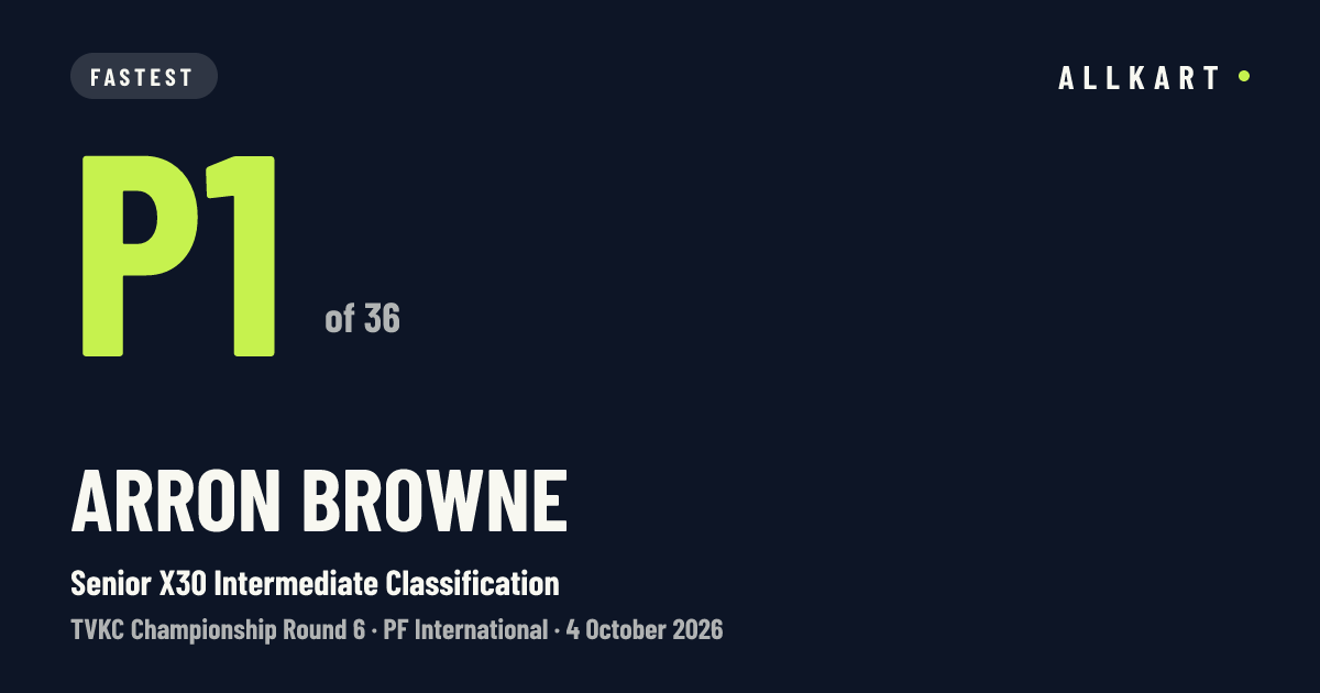 Arron Browne: P1 of 36 in Senior X30 Intermediate Classification at PF International