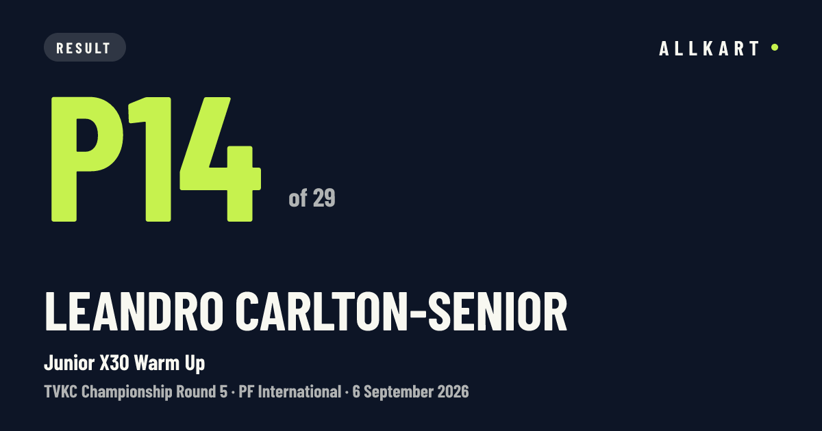 Leandro Carlton-Senior: P14 of 29 in Junior X30 Warm Up at PF International