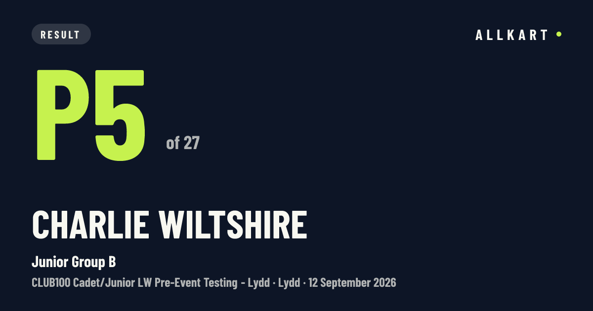 Charlie Wiltshire: P5 of 27 in Junior Group B at Lydd