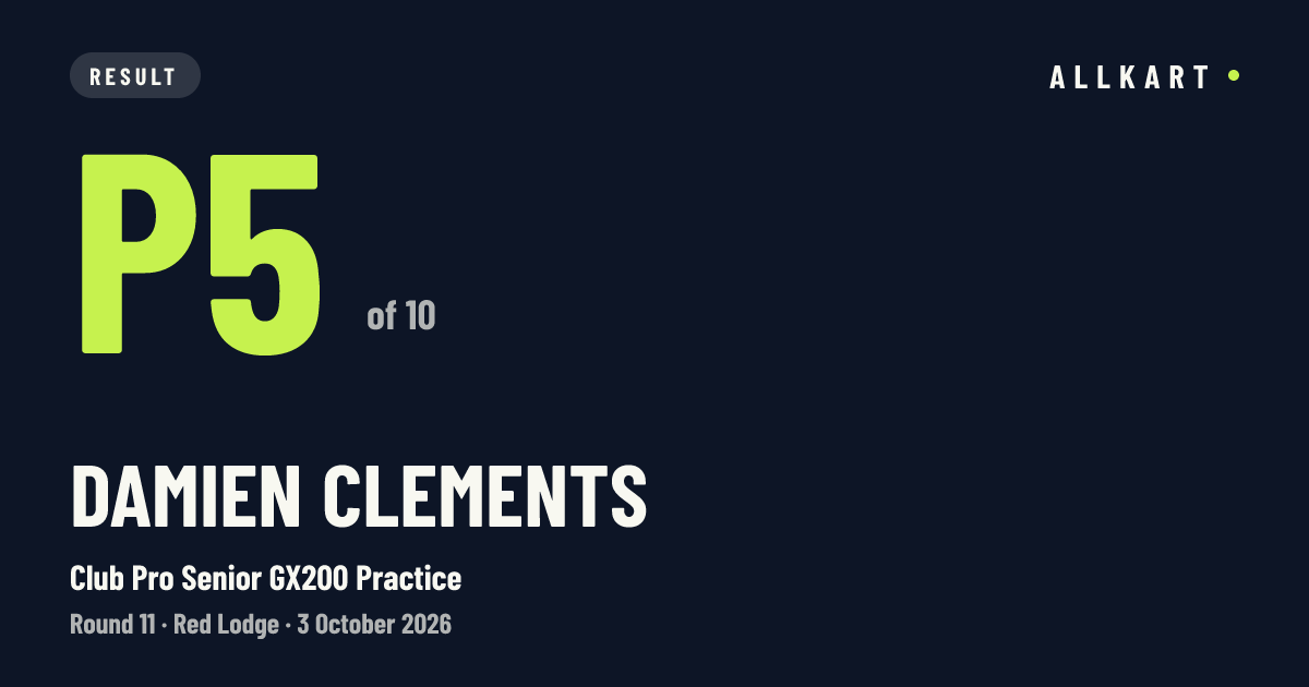Damien Clements: P5 of 10 in Club Pro Senior GX200 Practice at Red Lodge