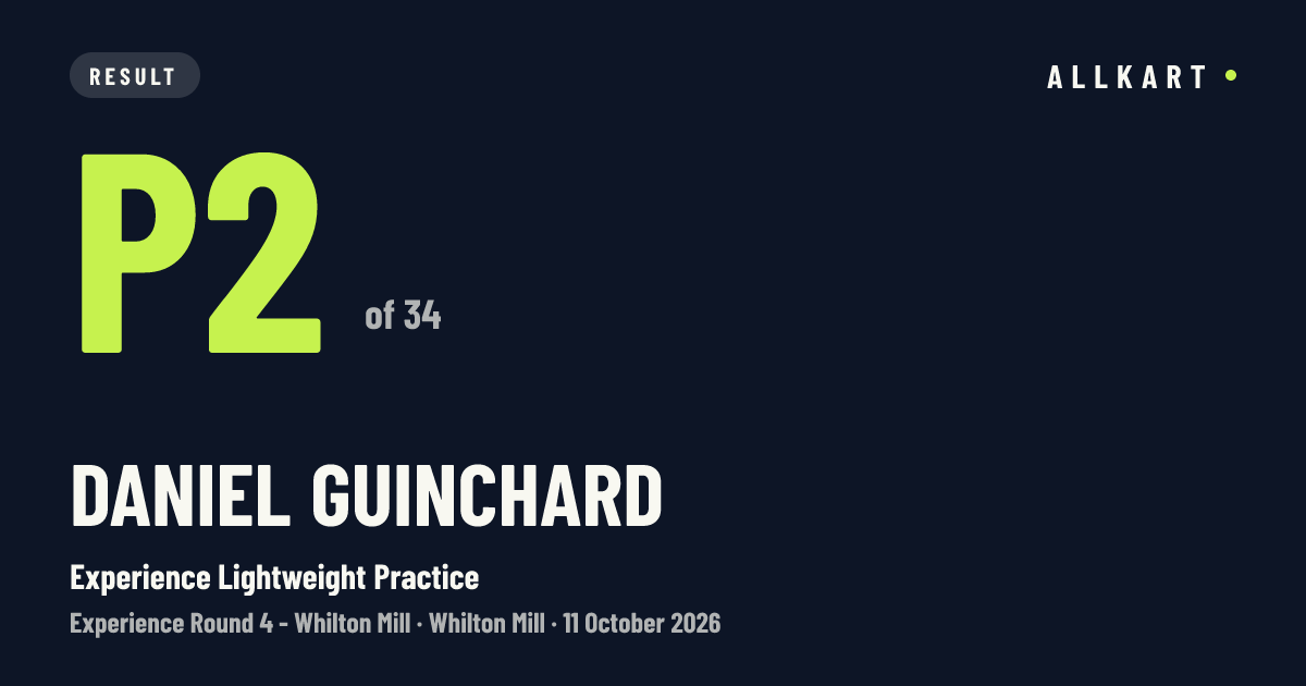 Daniel Guinchard: P2 of 34 in Experience Lightweight Practice at Whilton Mill