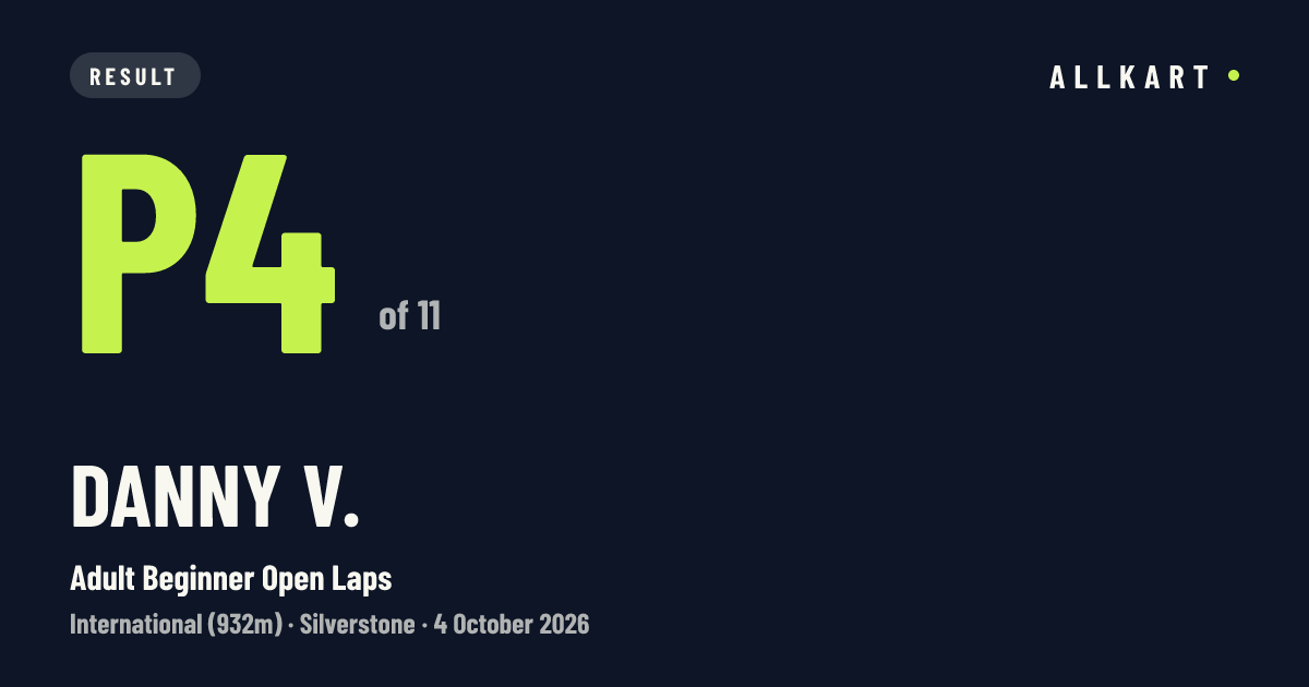 Danny V.: P4 of 11 in Adult Beginner Open Laps at Silverstone