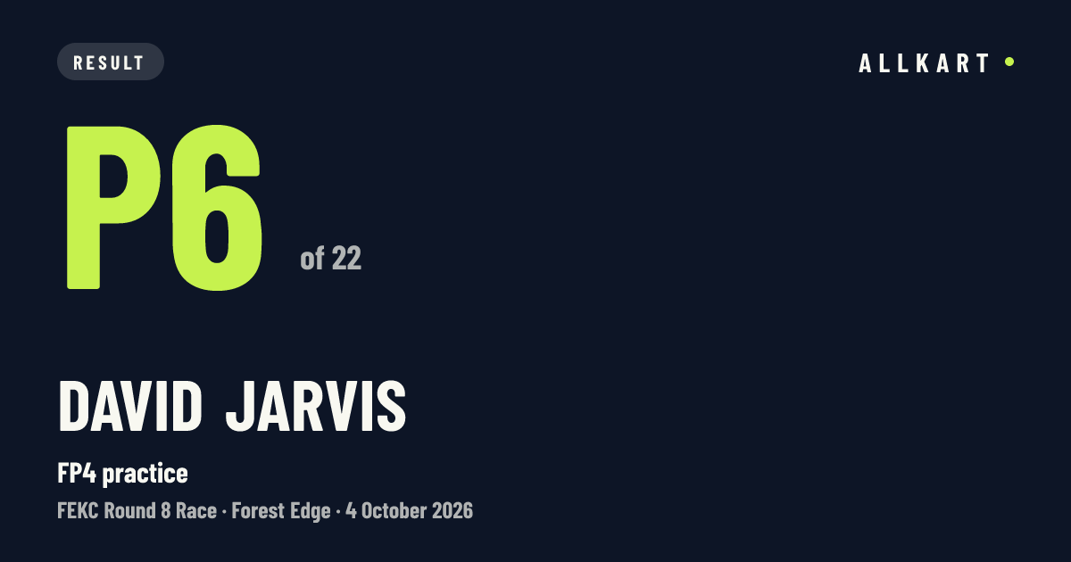 David Jarvis: P6 of 22 in FP4 practice at Forest Edge