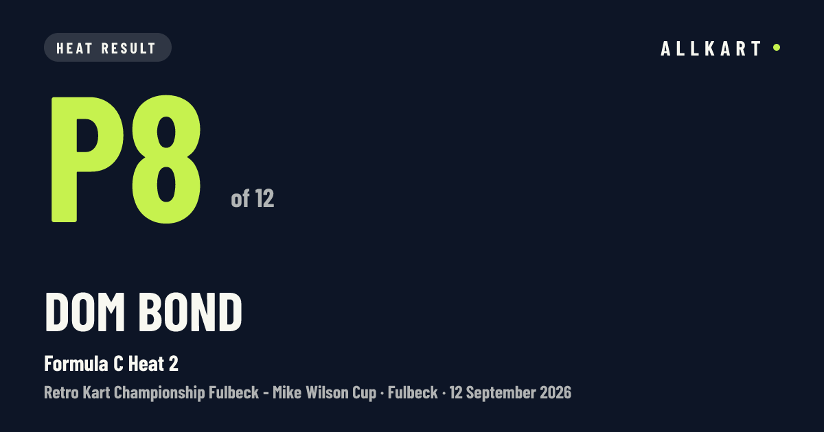 Dom Bond: P8 of 12 in Formula C Heat 2 at Fulbeck