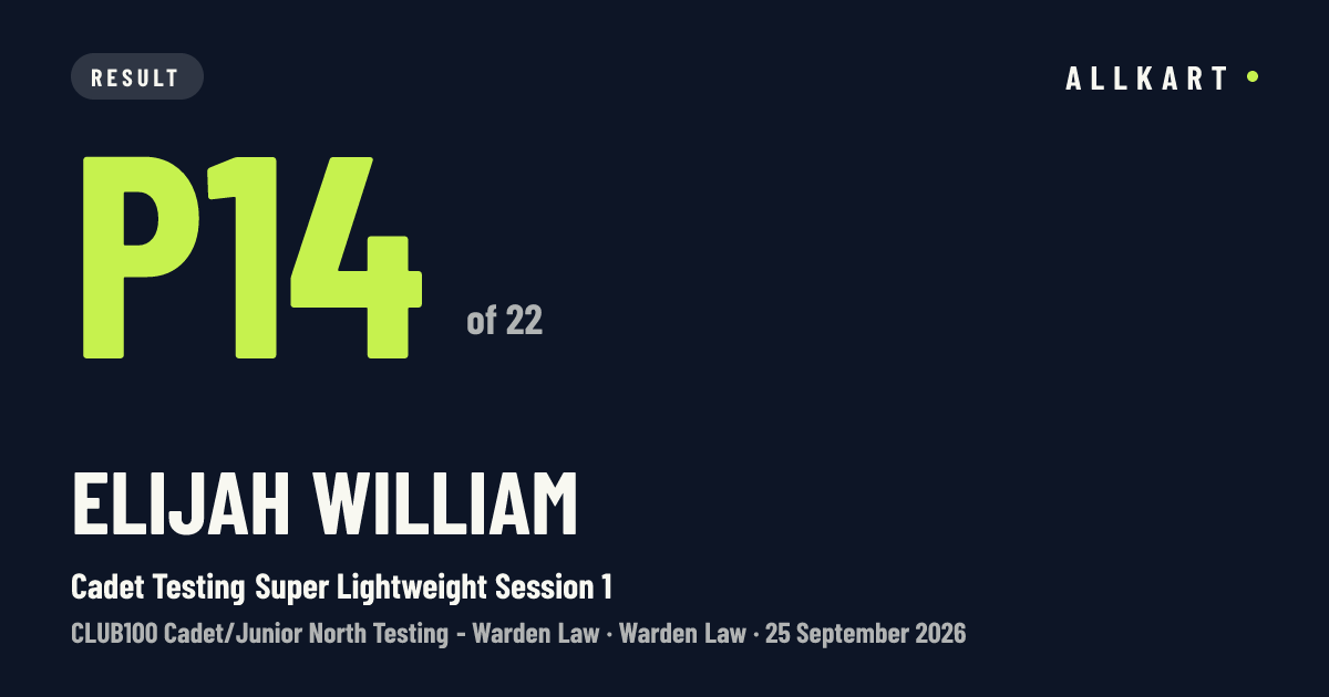 Elijah William: P14 of 22 in Cadet Testing Super Lightweight Session 1 at Warden Law