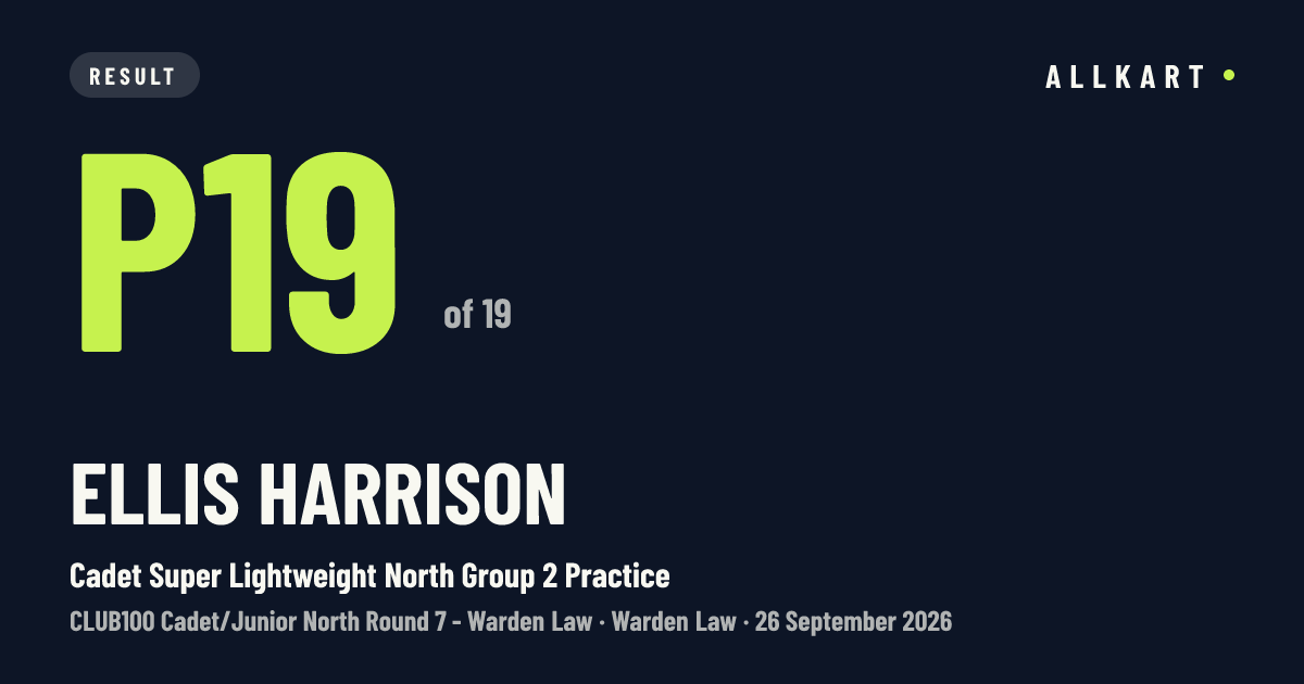 Ellis Harrison: P19 of 19 in Cadet Super Lightweight North Group 2 Practice at Warden Law