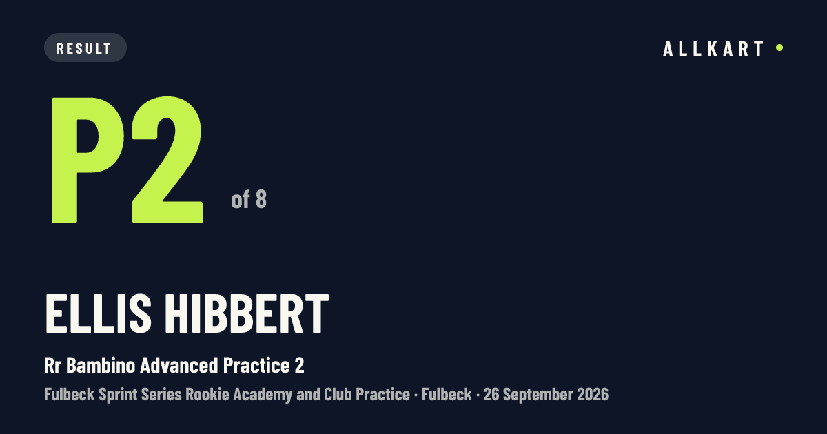 Ellis Hibbert: P2 of 8 in Rr Bambino Advanced Practice 2 at Fulbeck