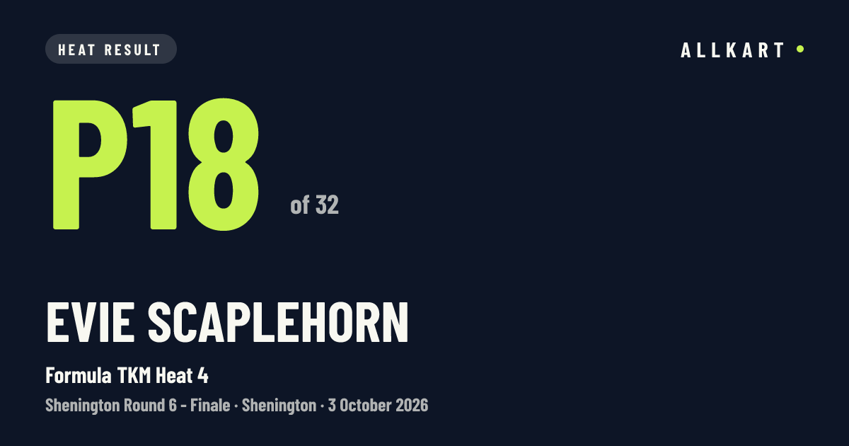 Evie Scaplehorn: P18 of 32 in Formula TKM Heat 4 at Shenington