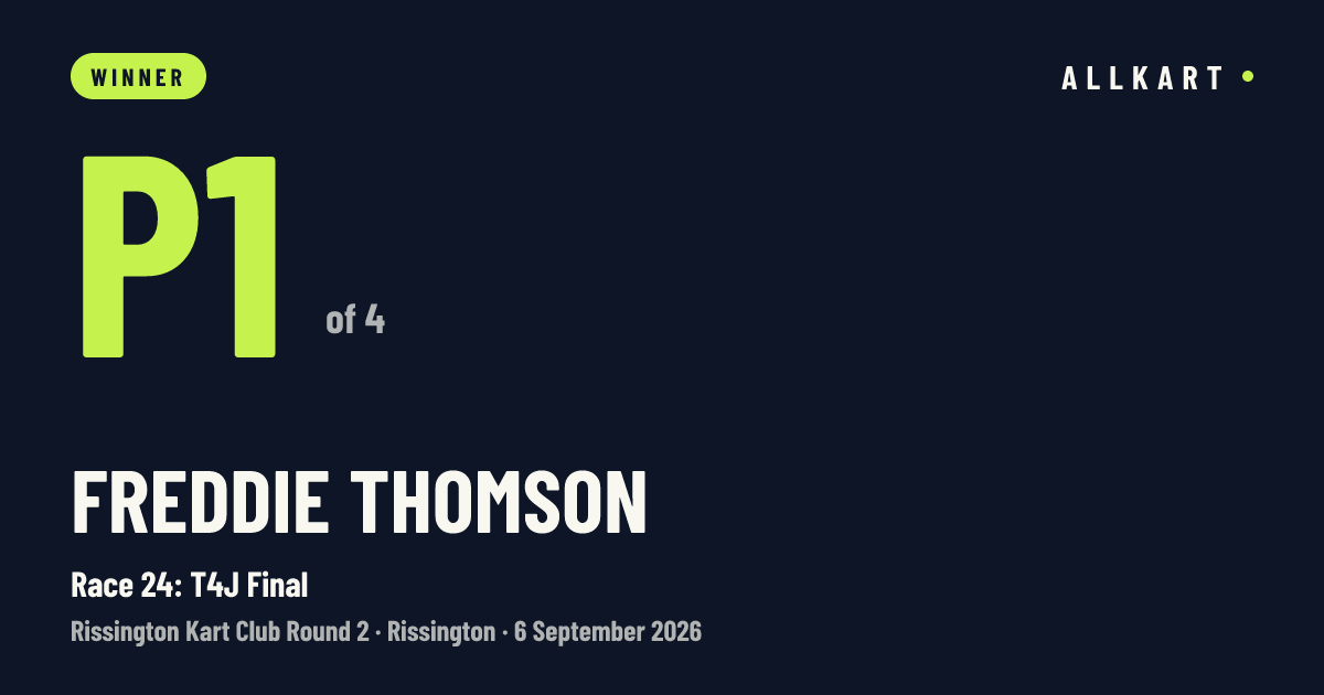 Freddie Thomson: P1 of 4 in Race 24: T4J Final at Rissington