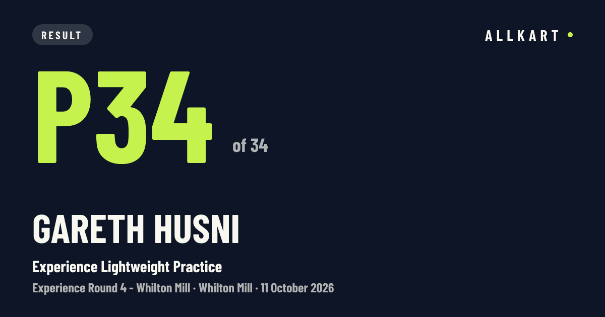 Gareth Husni: P34 of 34 in Experience Lightweight Practice at Whilton Mill