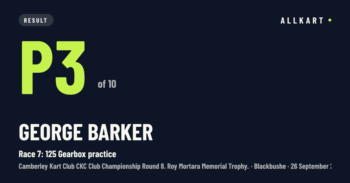 George Barker: P3 of 10 in Race 7: 125 Gearbox practice at Blackbushe