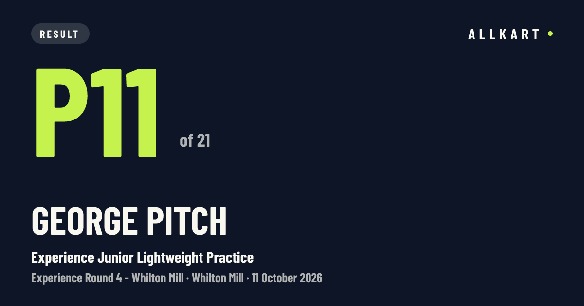 George Pitch: P11 of 21 in Experience Junior Lightweight Practice at Whilton Mill
