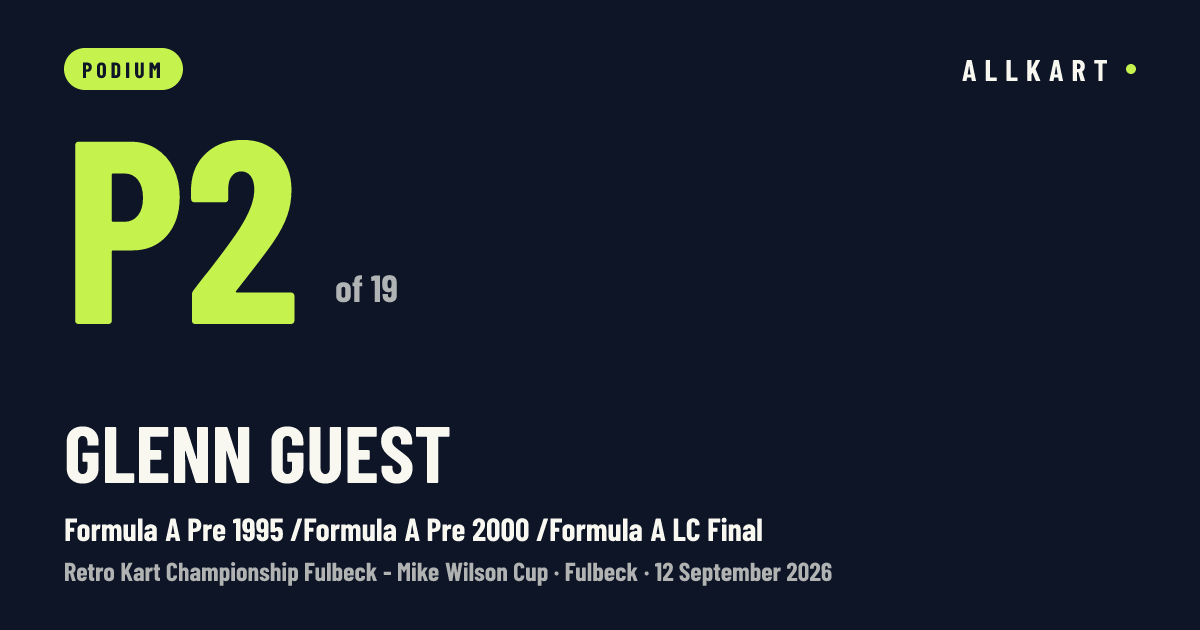 Glenn Guest: P2 of 19 in Formula A Pre 1995 /Formula A Pre 2000 /Formula A LC Final at Fulbeck