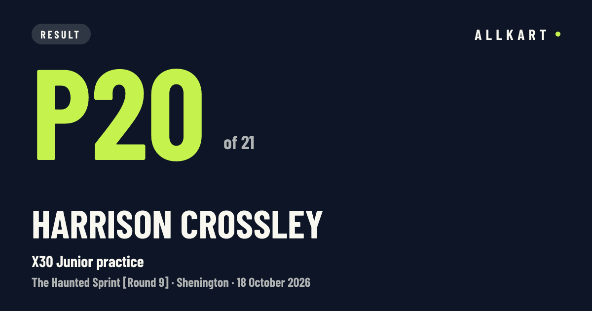 Harrison CROSSLEY: P20 of 21 in X30 Junior practice at Shenington
