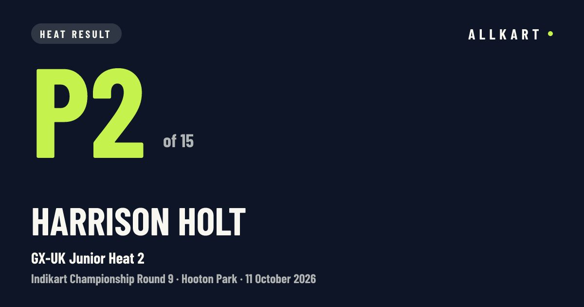 Harrison Holt: P2 of 15 in GX-UK Junior Heat 2 at Hooton Park