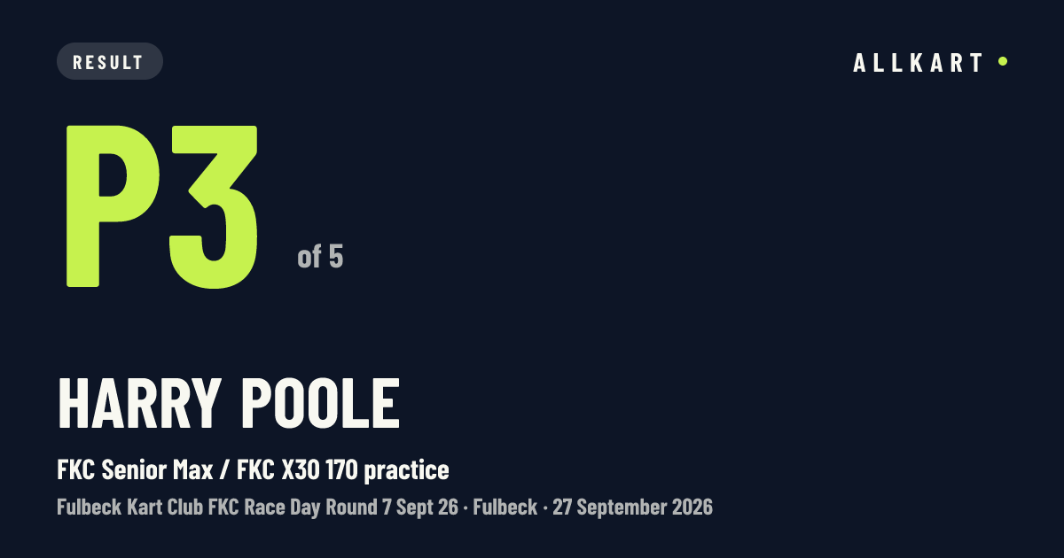 Harry Poole: P3 of 5 in FKC Senior Max / FKC X30 170 practice at Fulbeck
