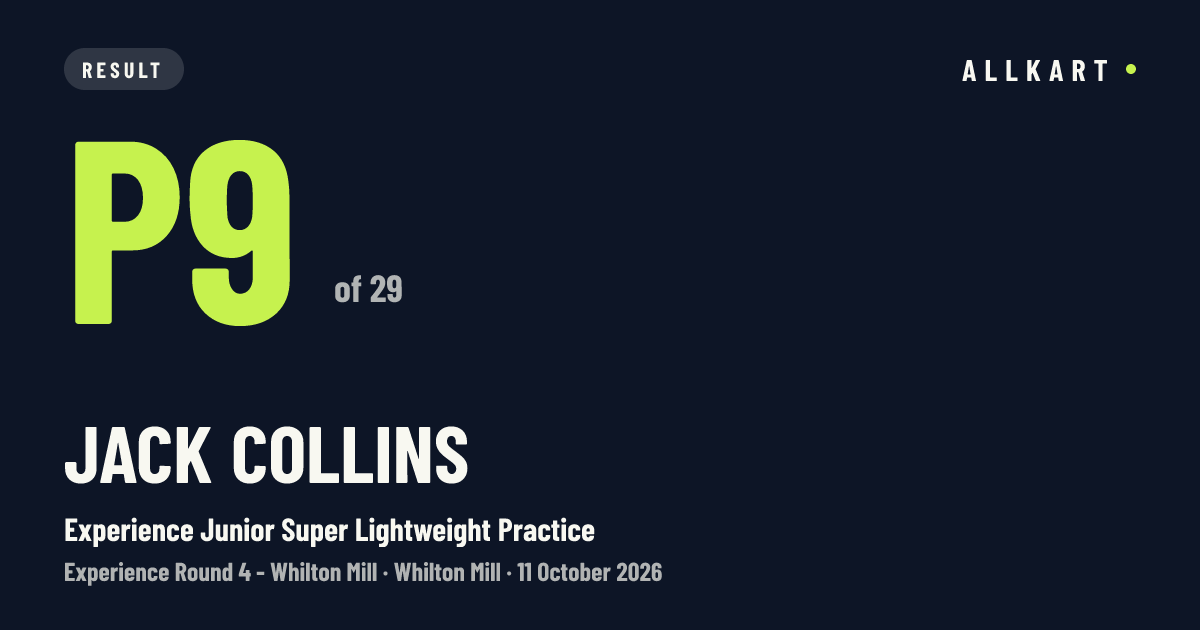 Jack Collins: P9 of 29 in Experience Junior Super Lightweight Practice at Whilton Mill