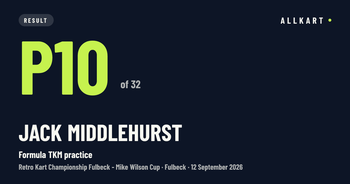 Jack Middlehurst: P10 of 32 in Formula TKM practice at Fulbeck