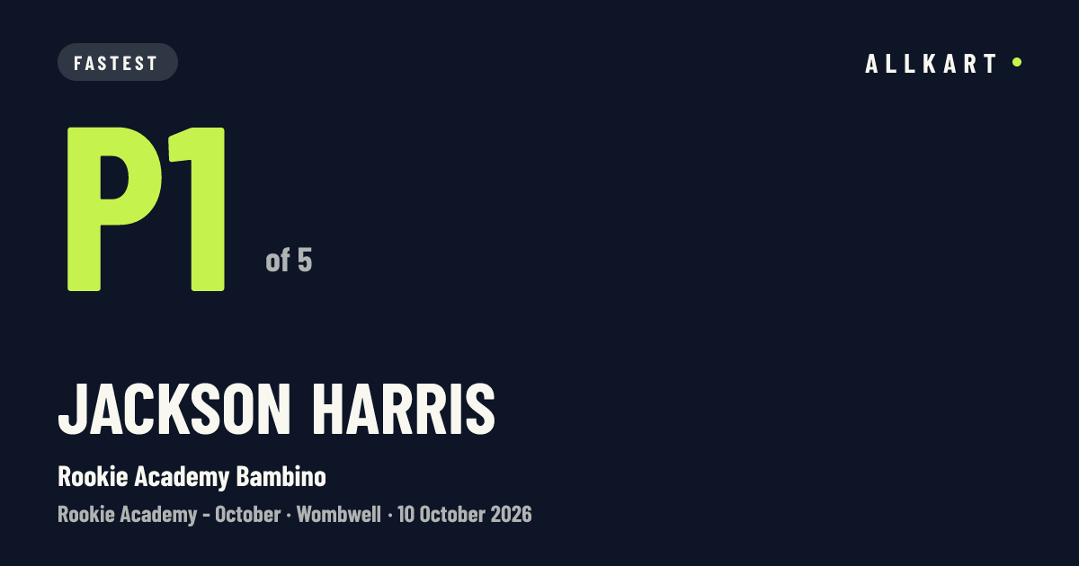 Jackson Harris: P1 of 5 in Rookie Academy Bambino at Wombwell