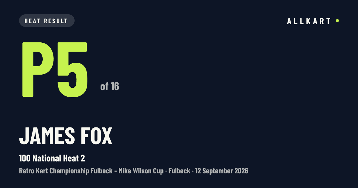 James Fox: P5 of 16 in 100 National Heat 2 at Fulbeck