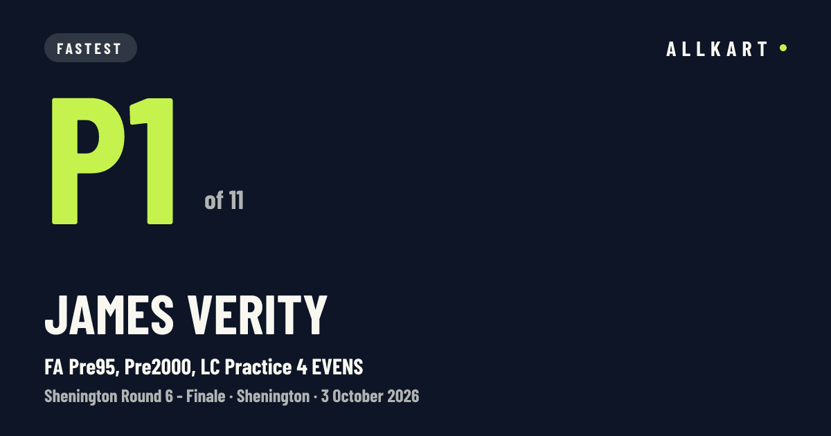 James Verity: P1 of 11 in FA Pre95, Pre2000, LC Practice 4 EVENS at Shenington