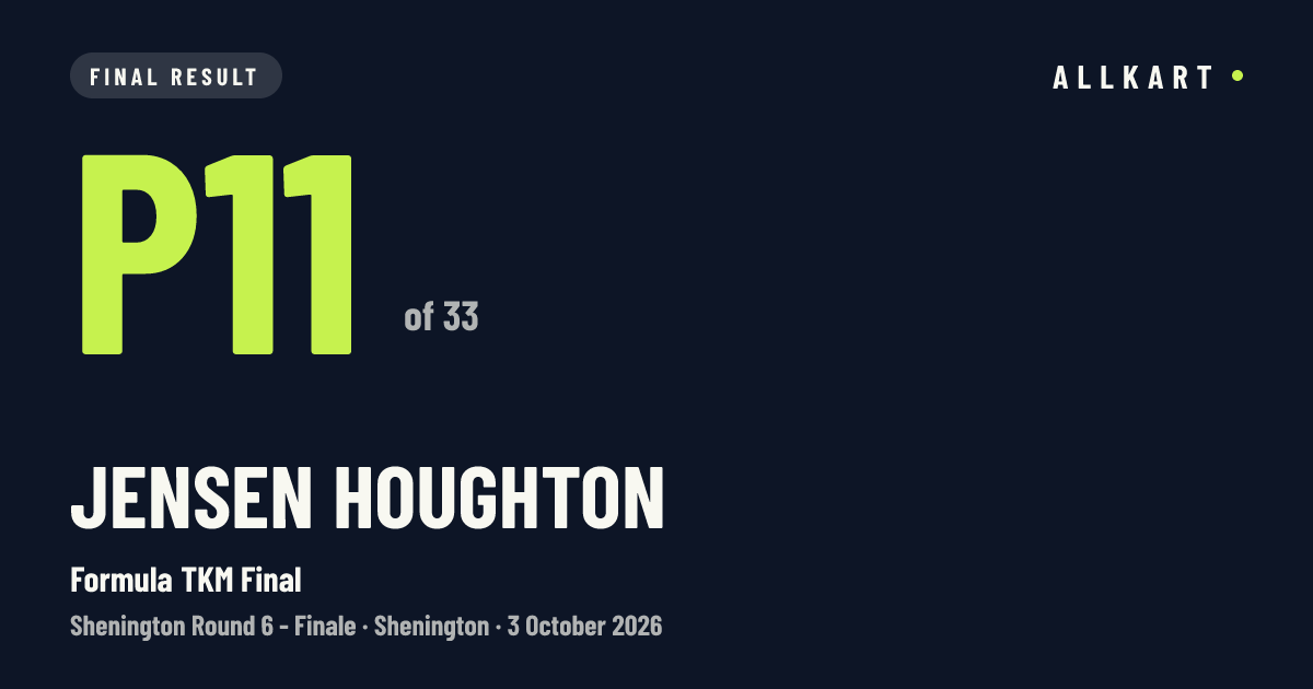 Jensen Houghton: P11 of 33 in Formula TKM Final at Shenington
