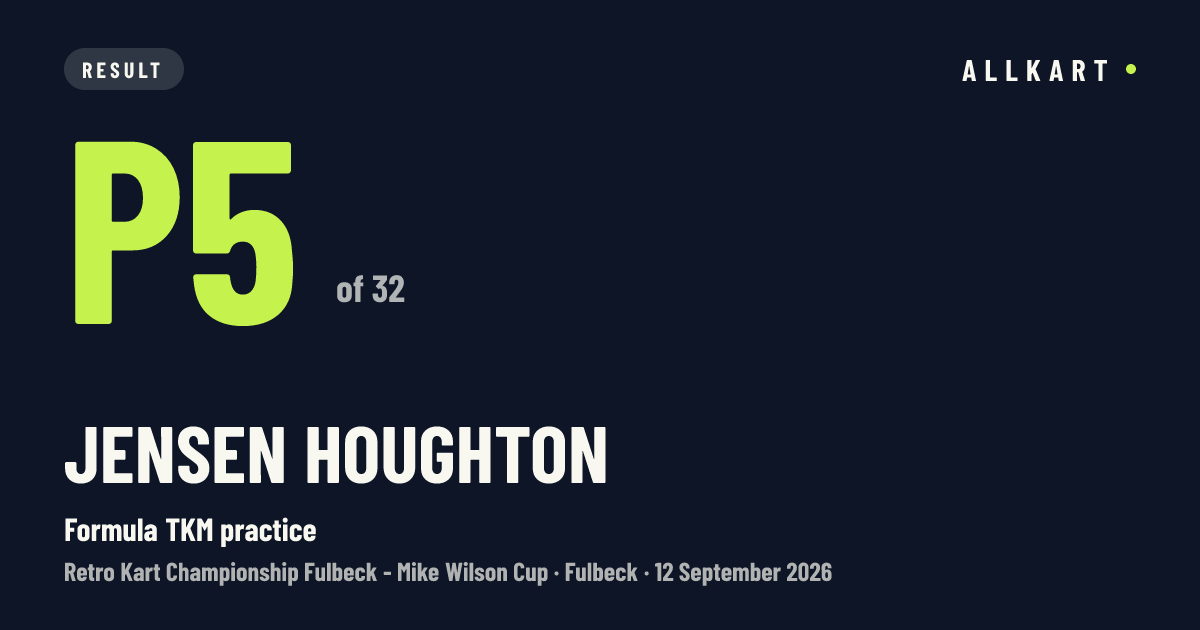 Jensen Houghton: P5 of 32 in Formula TKM practice at Fulbeck