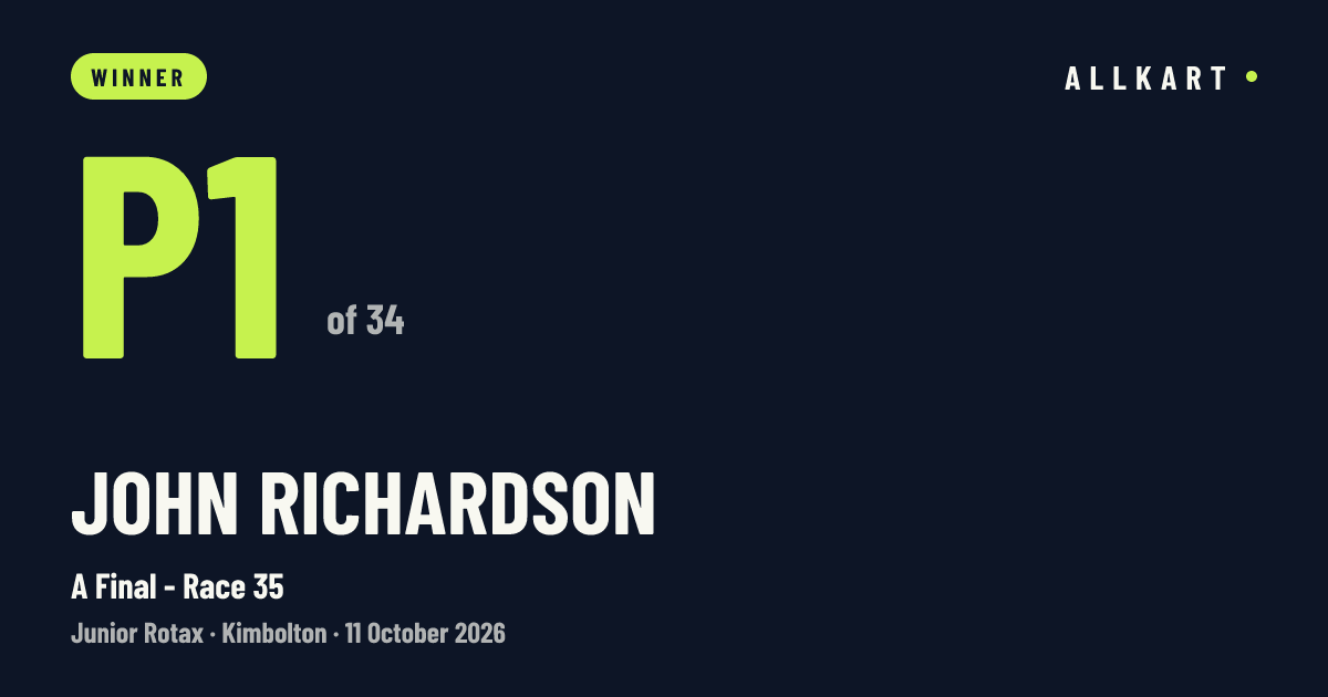 John RICHARDSON: P1 of 34 in A Final - Race 35 at Kimbolton