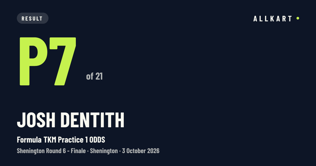 Josh Dentith: P7 of 21 in Formula TKM Practice 1 ODDS at Shenington