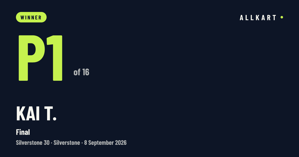 Kai T.: P1 of 16 in Final at Silverstone