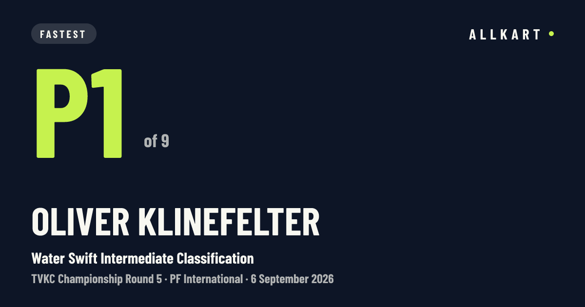 Oliver Klinefelter: P1 of 9 in Water Swift Intermediate Classification at PF International