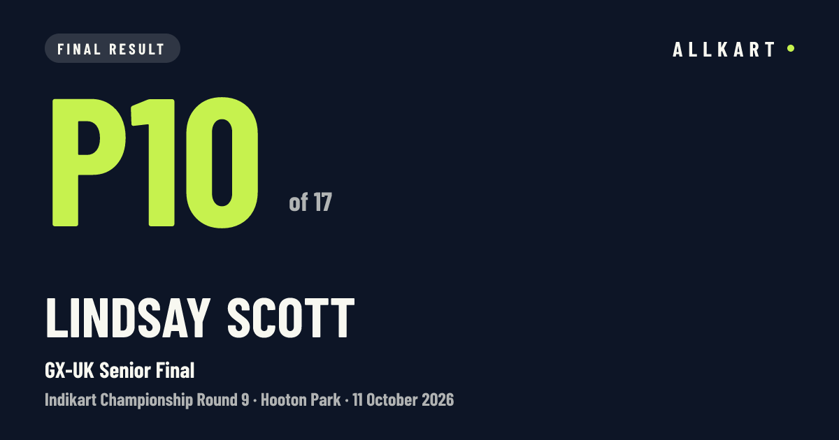 Lindsay Scott: P10 of 17 in GX-UK Senior Final at Hooton Park
