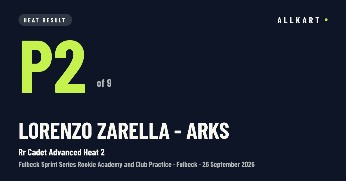 Lorenzo Zarella - ARKS: P2 of 9 in Rr Cadet Advanced Heat 2 at Fulbeck